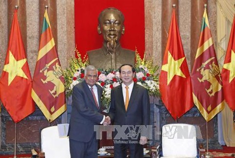 ប្រធានរដ្ឋវៀតណាមលោក Tran Dai Quang ទទួលជួបសន្ទនាជាមួយនាយករដ្ឋមន្រ្តីស្រីលង្កាលោក Ranil Wickremesingh - ảnh 1